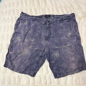 Vince Blue Patterned Men's Flat Front Shorts
